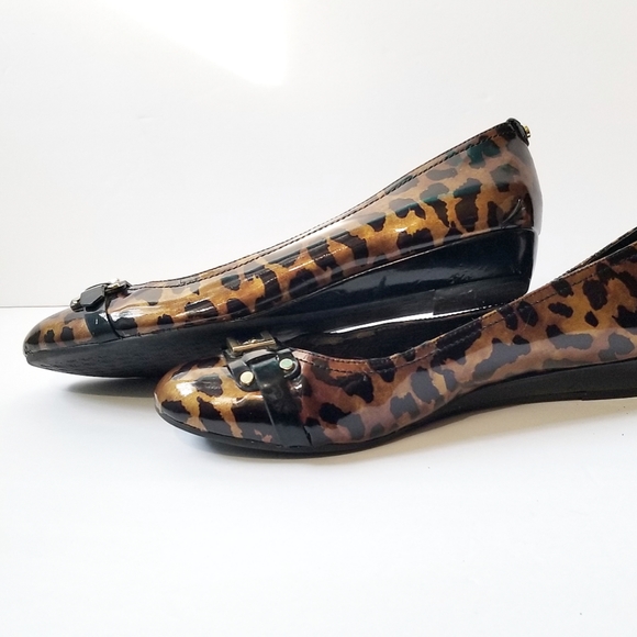 Antonio Melani Animal-Print Patent Leather Flats - Picture 2 of 8